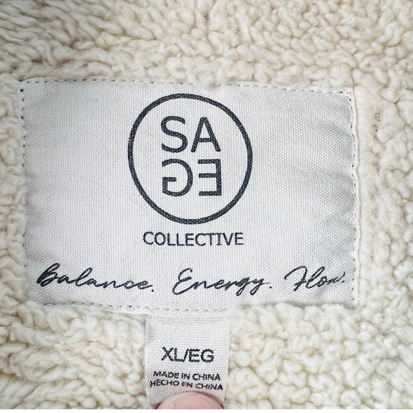 Sage Collective Women's Shacket Faux Fur Lined Plush Plaid Button Front XL Warm - Picture 4 of 10